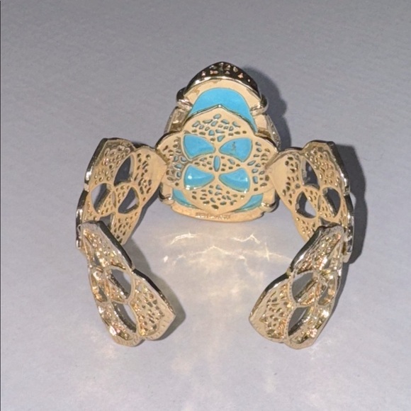 Vintage Kendra Scott Gold and Turquoise Statement Ring and Cuff Bracelet - Picture 4 of 14